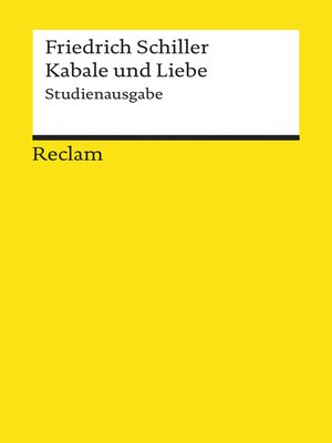 cover image of Kabale und Liebe. Studienausgabe